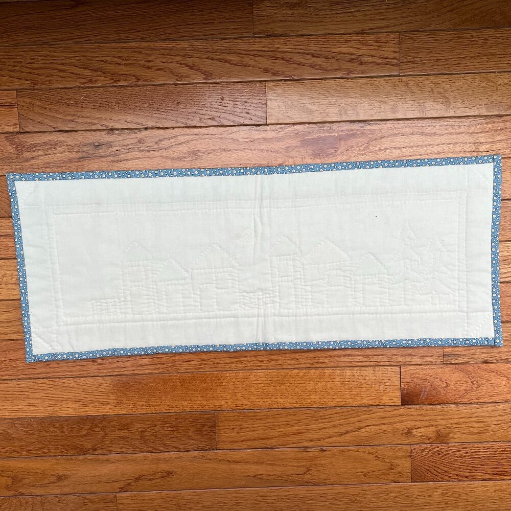 Handcrafted Quilted & Appliquéd Folk Art Village Table Runner / Table Topper - Picture 14 of 15
